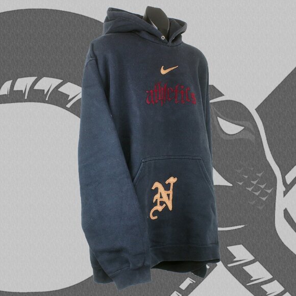 Vintage 90s/00s Nike Hoodie Mid Swoosh Men's XXL Black - Picture 3 of 5